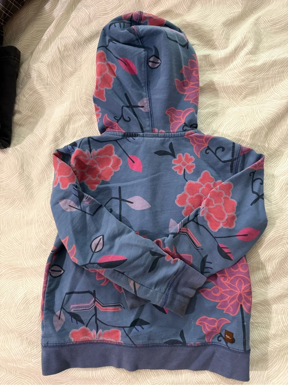 Kids size 3 Tea Collection Blue Floral Hooded Jacket and Joggers Set